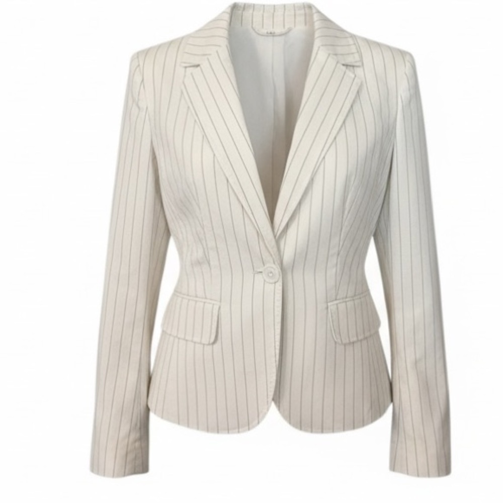 LOFT White Striped Pantsuit